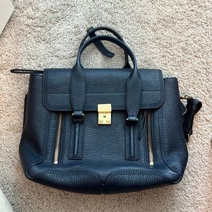 Phillip Lim Pashli Medium in Navy leather and Gold hardware